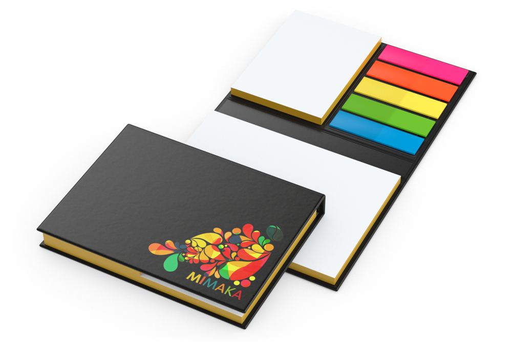 Haftnotiz-Set London Innenteil schwarz 50/50 Haftzettel Farbschnitt - gelb