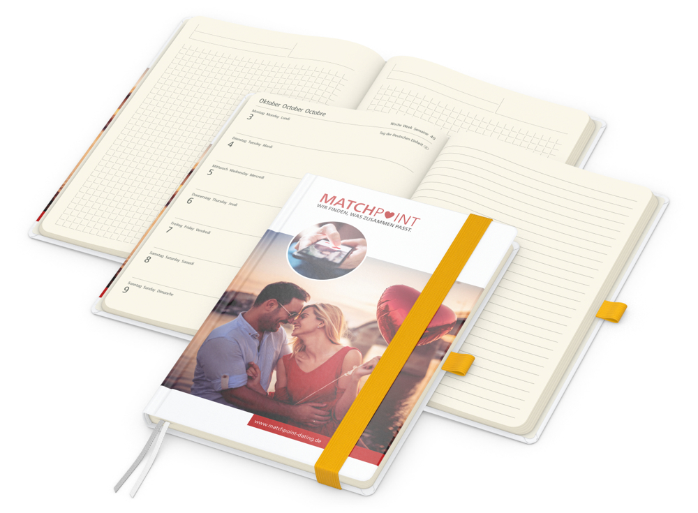 Wochenkalender links + Notizen rechts Match-Hybrid Papier-Hardcover A5