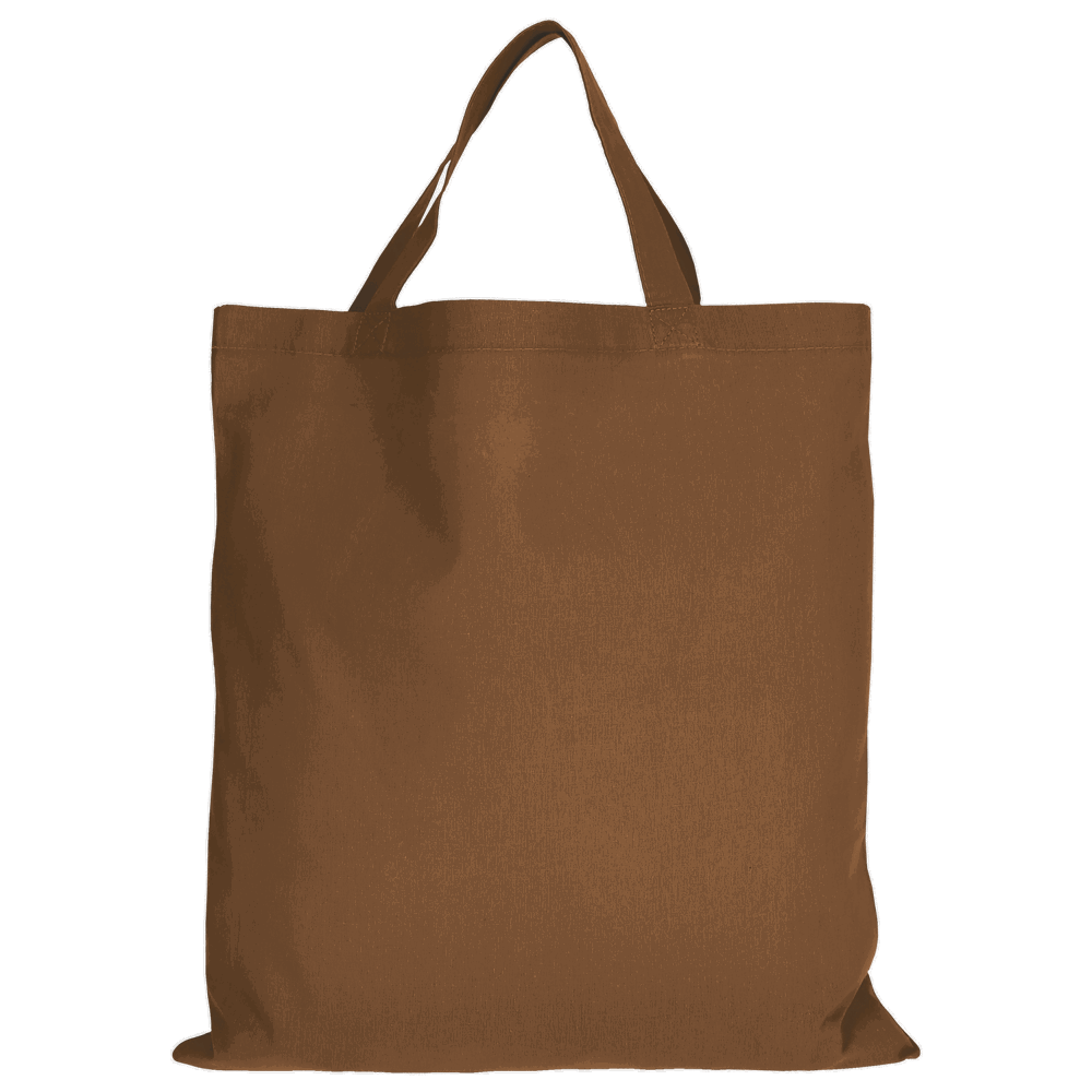 Baumwolltasche - OEKO-TEX®, ca. 140 g/m², mit zwei kurzen Henkeln - braun