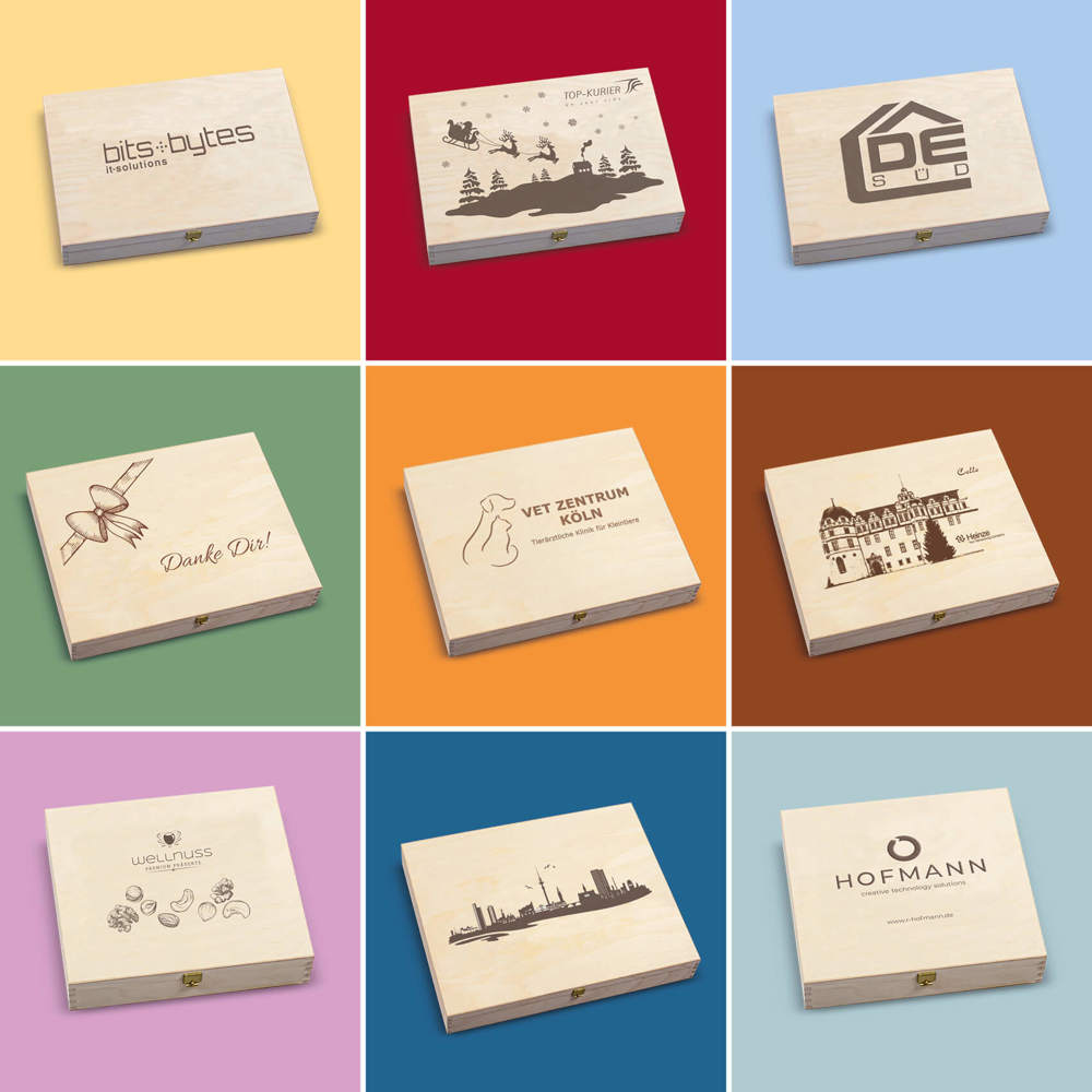 2 Premium Snacks in der Birkenholzbox