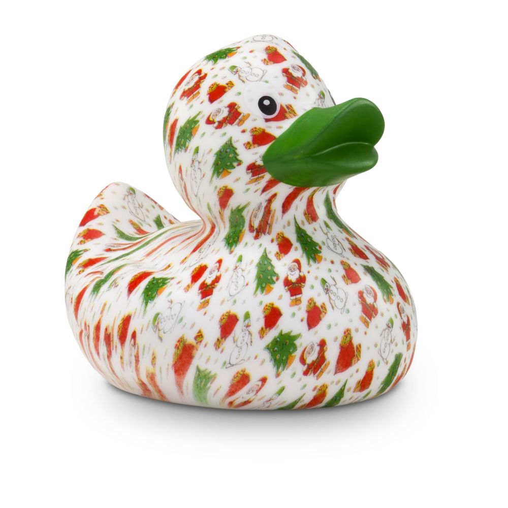 Werbeente Torsten Tannenbaum mit grünem Schnabel, ca. 8 cm