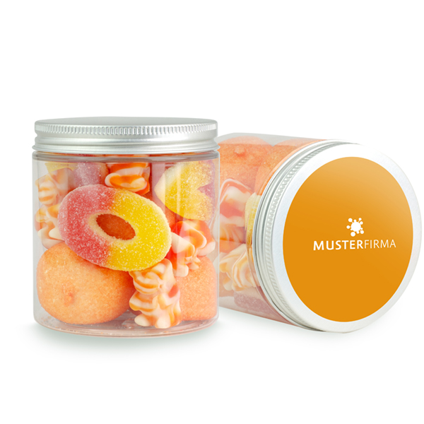 Naschdose S oranger Fruchtgummi Mix