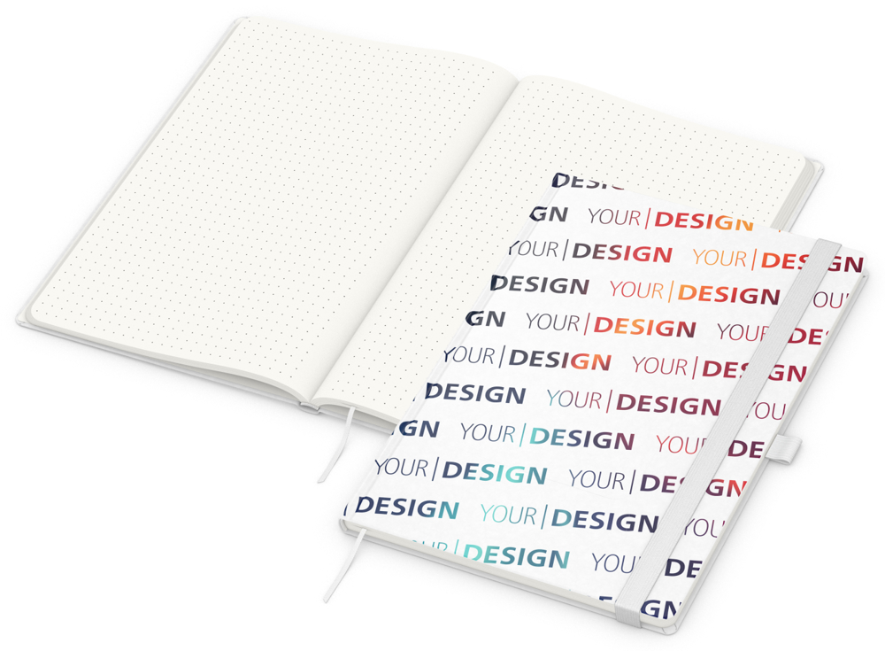 Notizbuch Match-Book RECYCLING, A4, Punktraster, Naturpapier, weiß