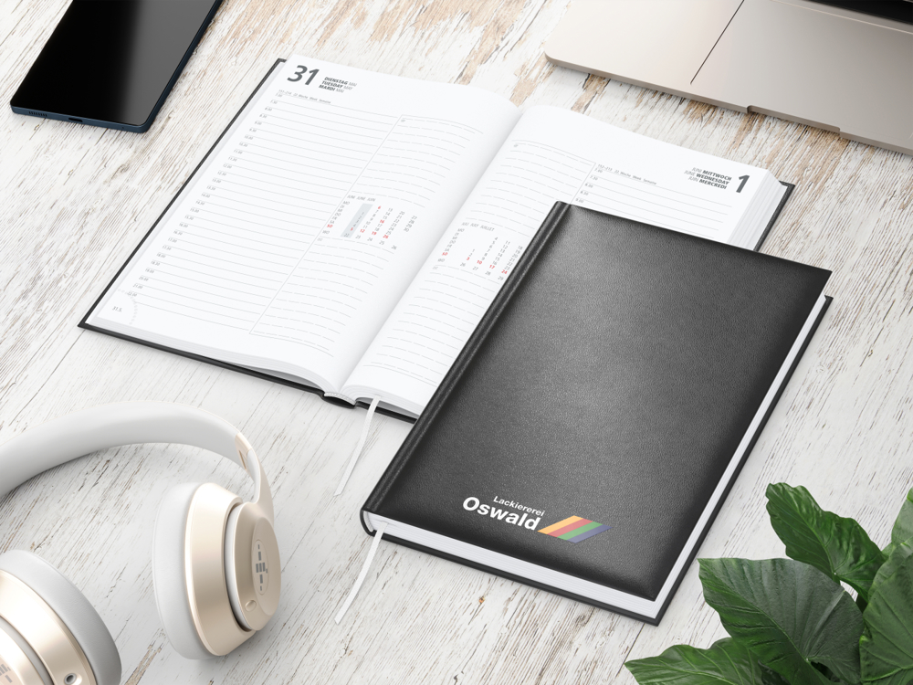 Tageskalender Image, schwarz, Siebdruck-Digital