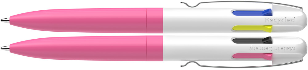Kugelschreiber Take 4 Neon Promo - neonpink-neonpink-weiß_schwarz + blau + gelb + pink