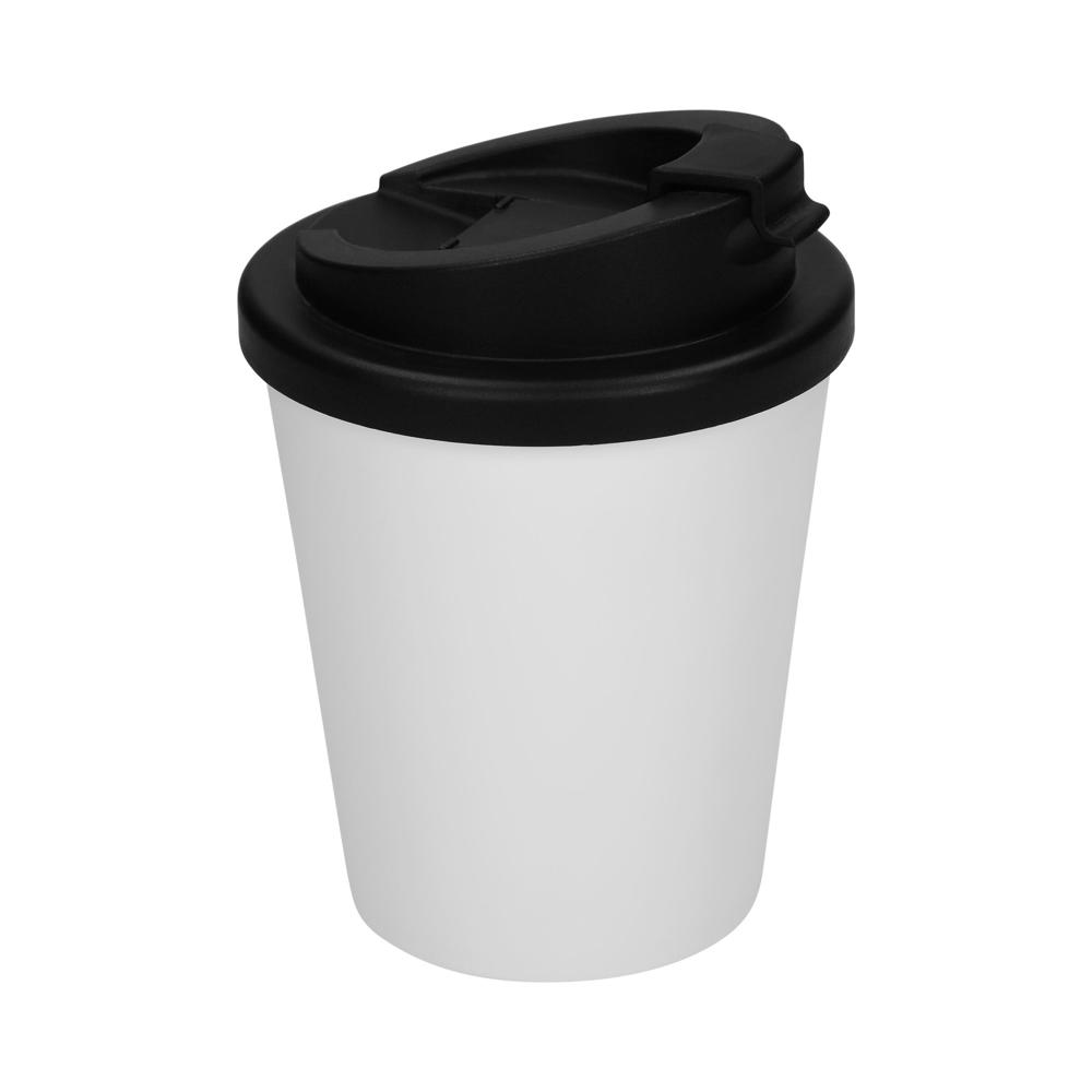 Kaffeebecher "Premium Deluxe" small - weiß/schwarz