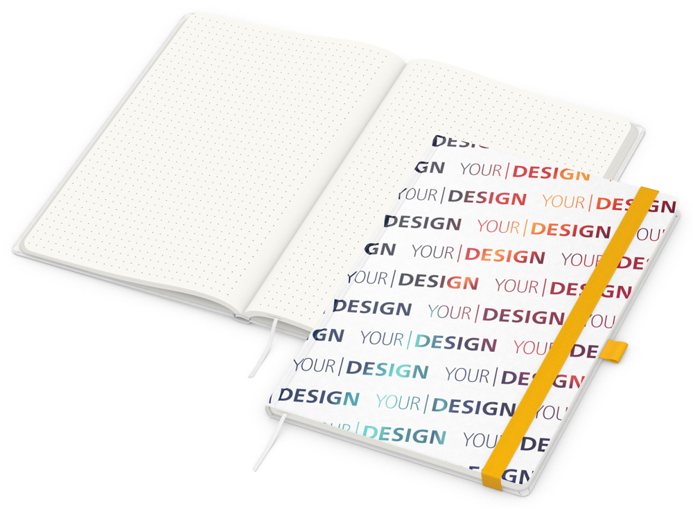 Notizbuch Match-Book RECYCLING, A4, Punktraster, Naturpapier, gelb