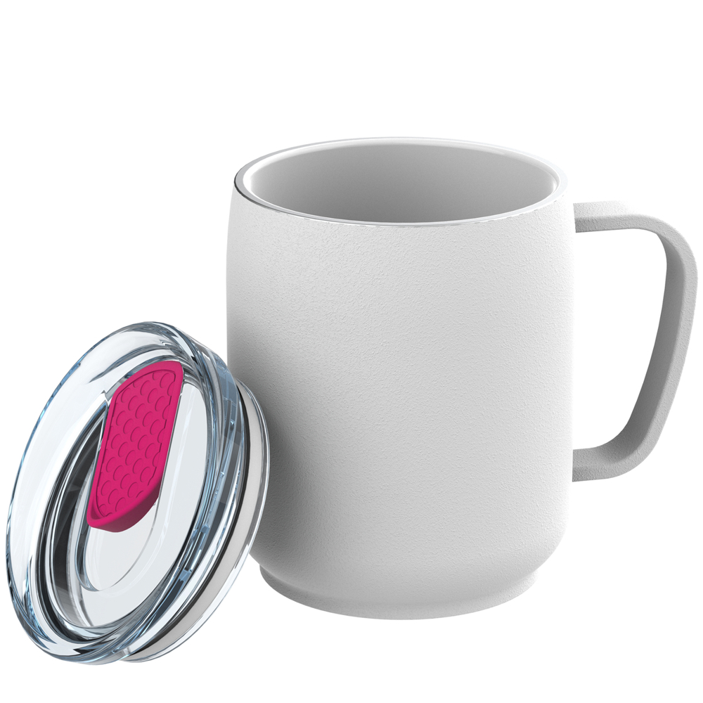 Thermobecher RETUMBLER-myNIZZA CERAMIC - magenta, weiß, transparent