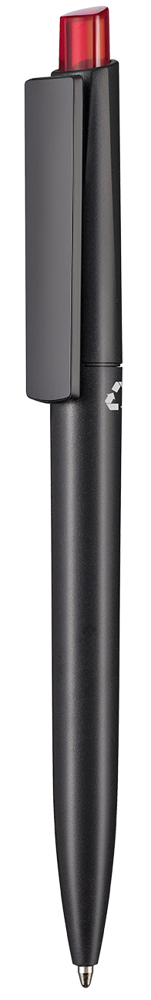 Kugelschreiber CREST RECYCLED - schwarz recycled/kirsch-rot TR/FR