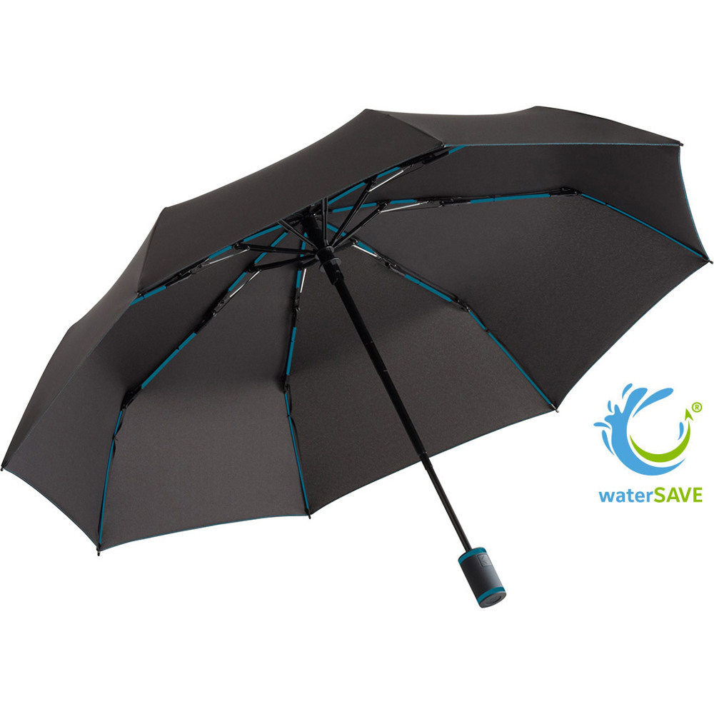 5484 Taschenschirm FARE® AOC Mini Style - schwarz-petrol