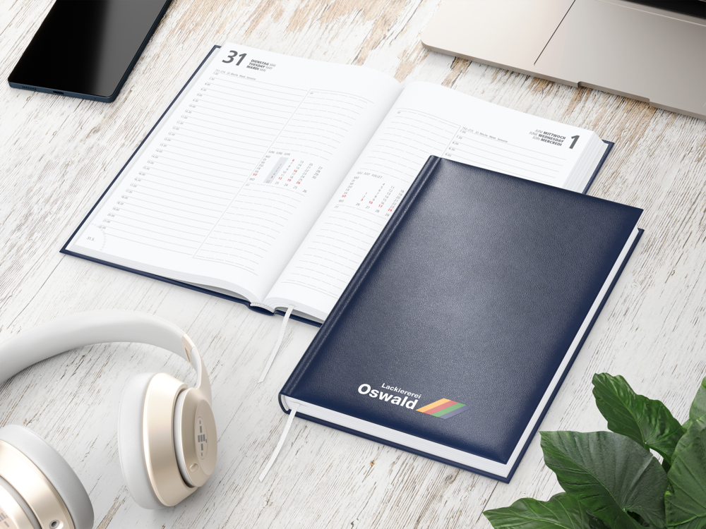 Tageskalender Image, dunkelblau, Siebdruck-Digital