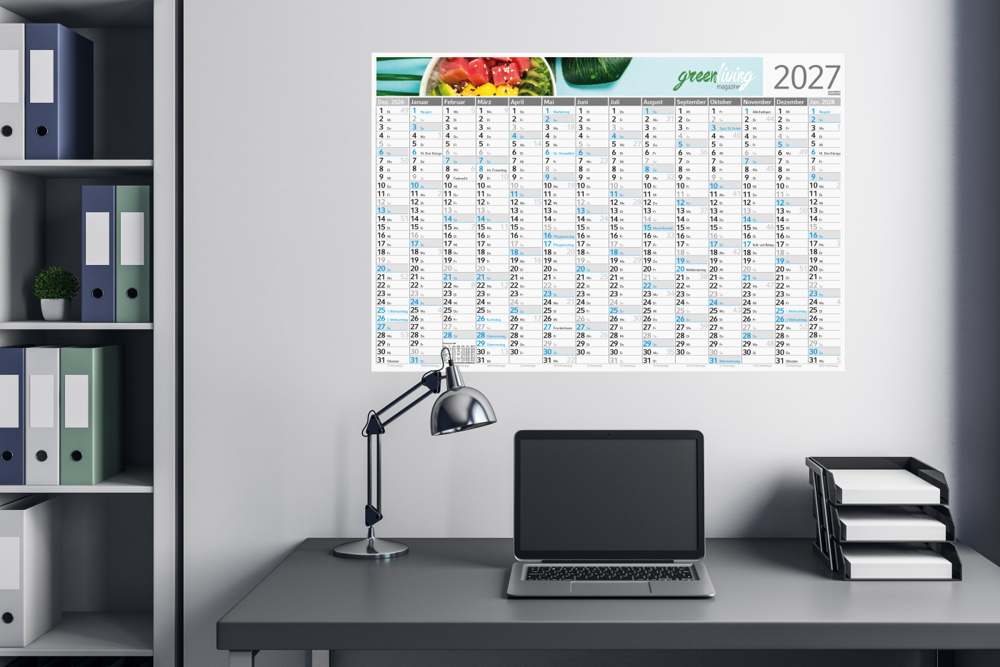 Wandplaner Horizont RECYCLING, blau