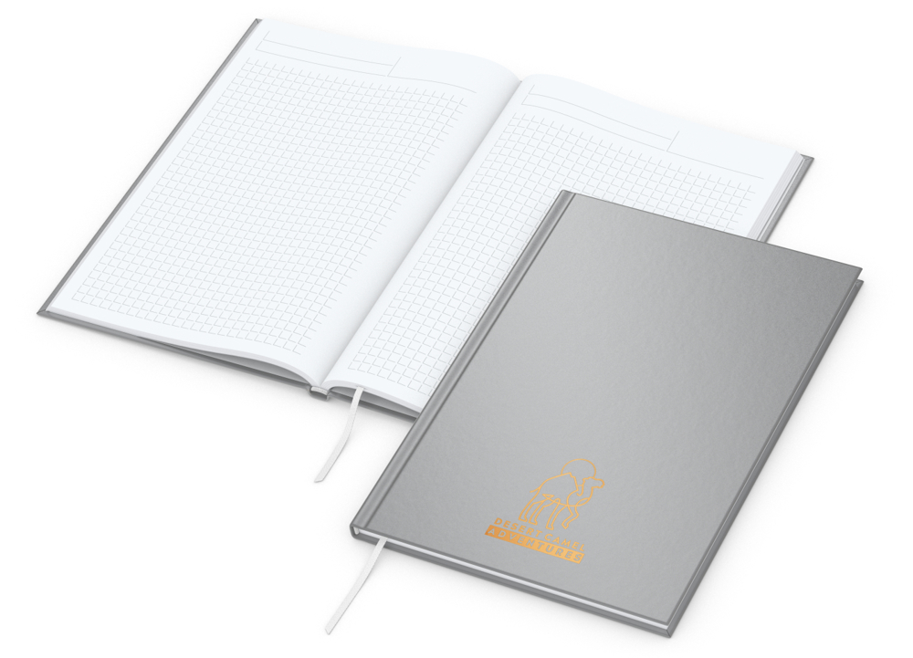 Notizbuch Memo-Book EXPRESS Umfang klein Hardcover matt-farbig - silber