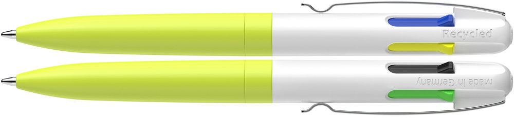 Kugelschreiber Take 4 Neon Promo - neongelb-neongelb-weiß_schwarz + blau + gelb + hellgrün