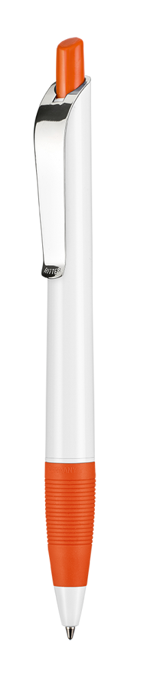 Kugelschreiber BOND SHINY - weiss/orange