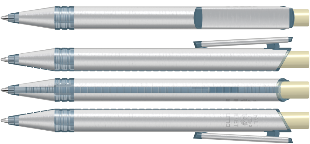 RECYCLED PET PEN ALUMA transparent, beige