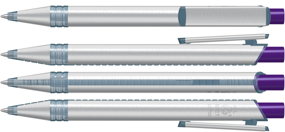 RECYCLED PET PEN ALUMA transparent, dunkelviolett