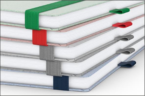 Notizbuch Ocean-Book RECYCLING, Winkelkaro, blau, ohne Infoblatt