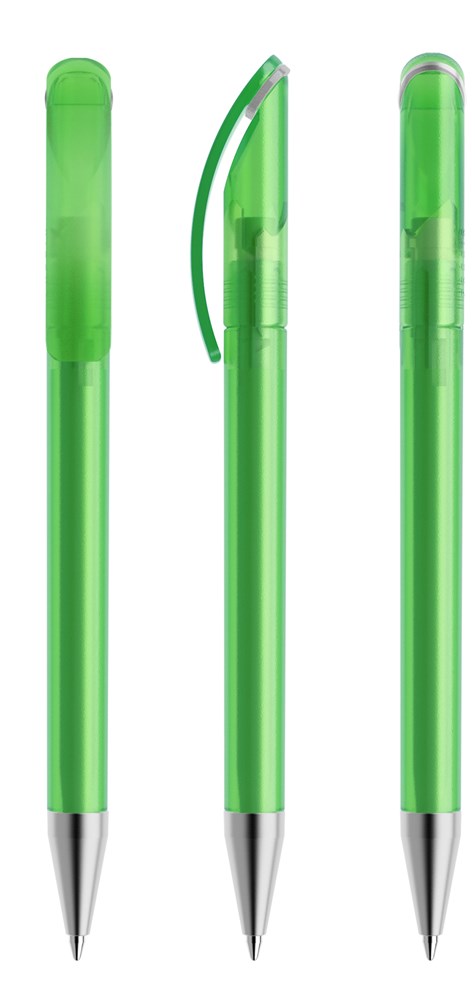 Prodir DS3TFS Frosted with Satin Metal Nose-Cone - Hellgrün gefrostet