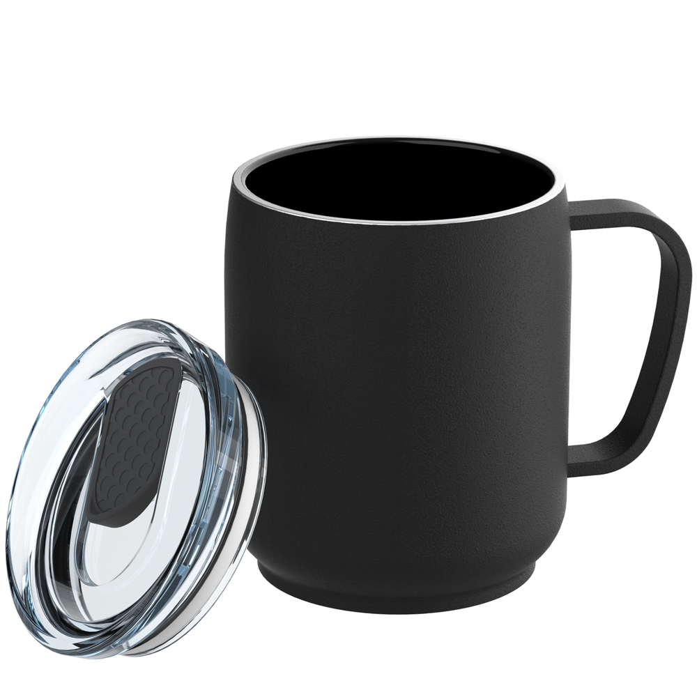 Thermobecher RETUMBLER-myNIZZA CERAMIC - schwarz, dunkelgrau, transparent