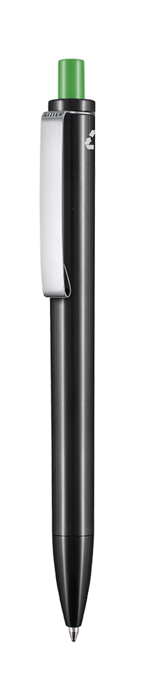Kugelschreiber EXOS RECYCLED P - schwarz recycled (PCR)/Apfel-grün