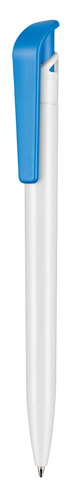 Kugelschreiber PLANT - weiß bio (PLA)/blau bio (PLA)