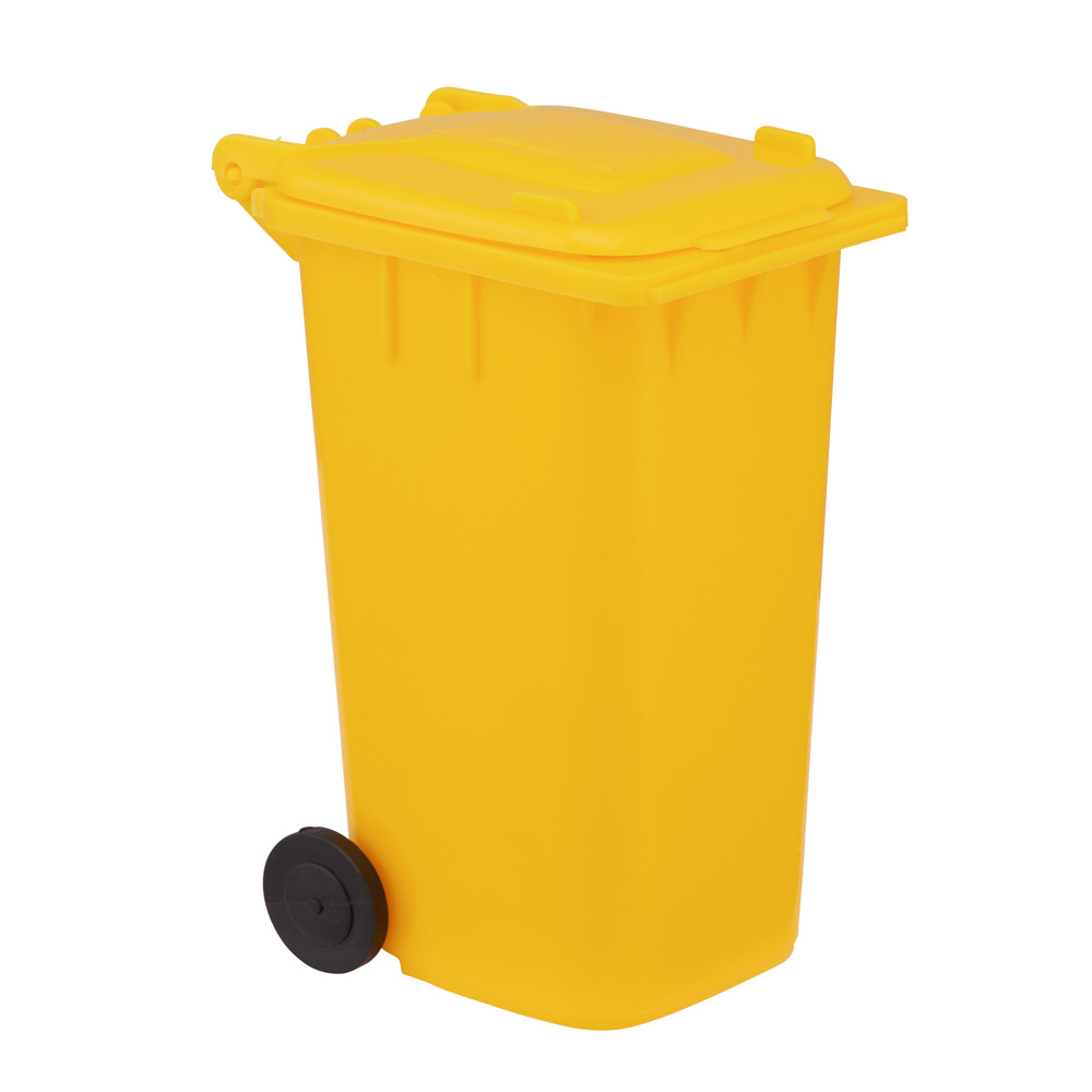 Stiftehalter Mülltonne - recycelt - gelb