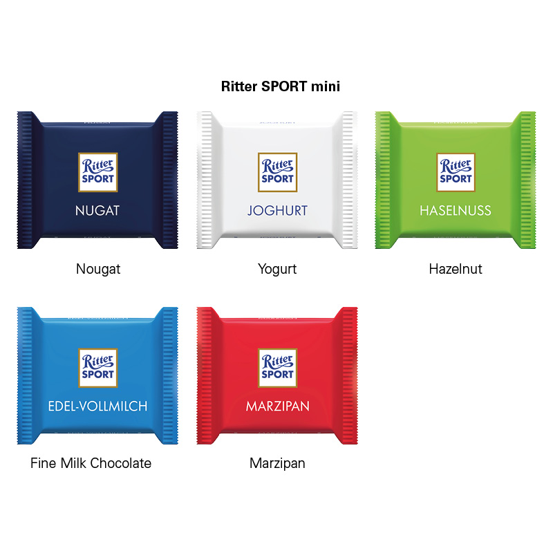 Werbekarte Midi, Ritter SPORT mini Edelvollmilch