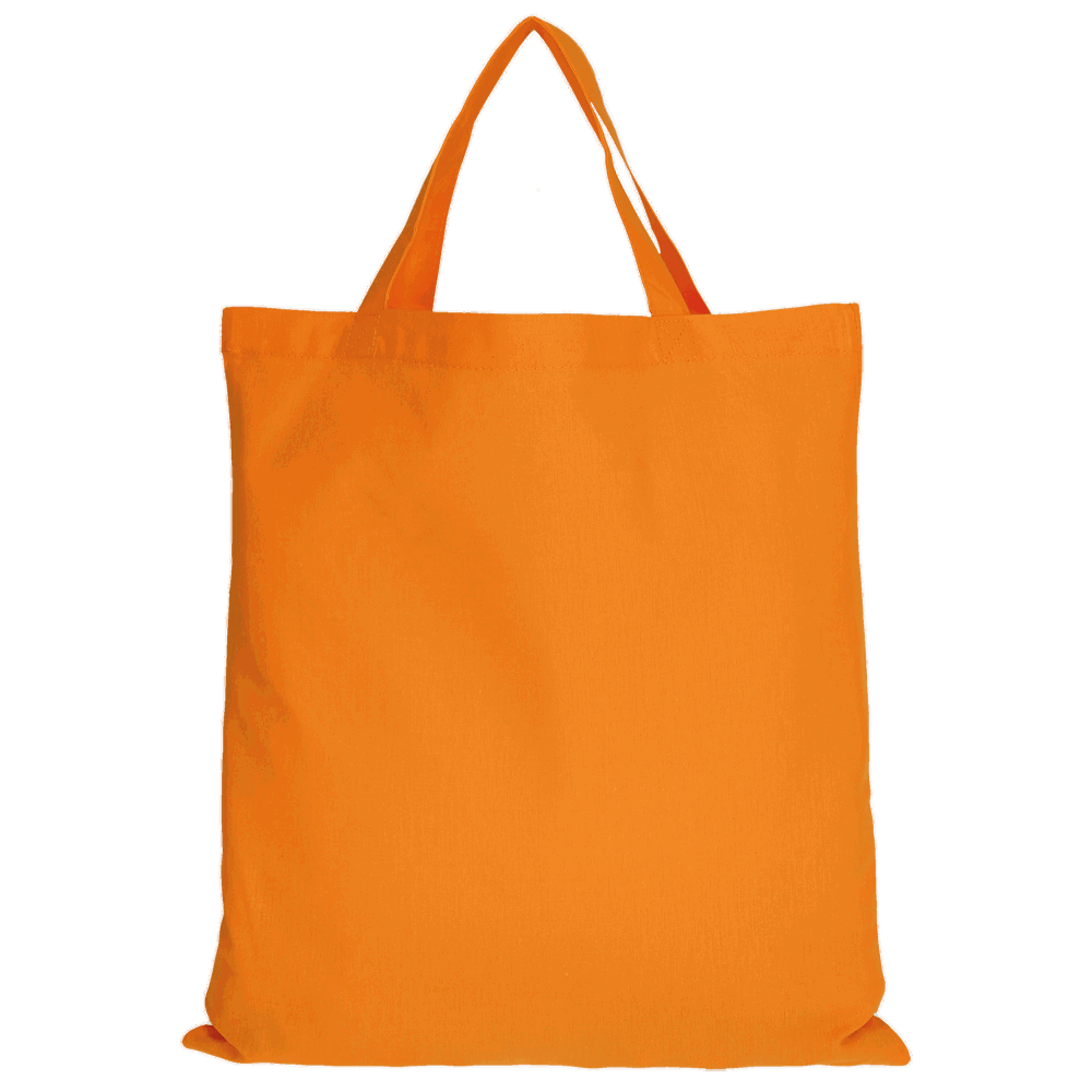 Baumwolltasche - OEKO-TEX®, ca. 140 g/m², mit zwei kurzen Henkeln - mandarin