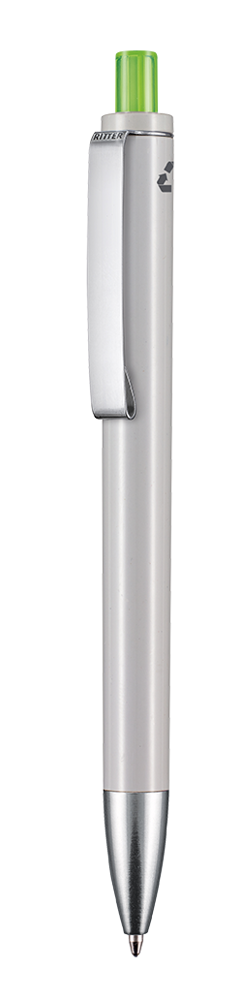Kugelschreiber EXOS RECYCLED - grau recycled/gras grün TR.