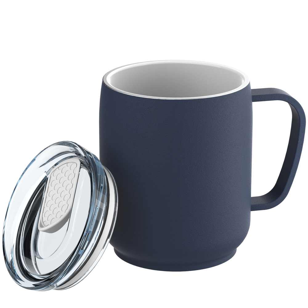 Thermobecher RETUMBLER-myNIZZA CERAMIC - weiß, dunkelblau, transparent