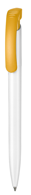 Kugelschreiber CLEAR - weiss/apricot-gelb