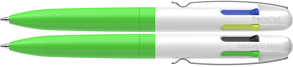 Kugelschreiber Take 4 Neon Promo - neongrün-neongrün-weiß_schwarz + blau + gelb + hellgrün