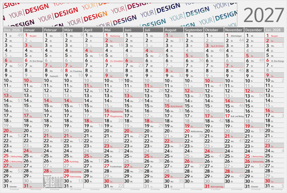 Wandplaner Pure, rot