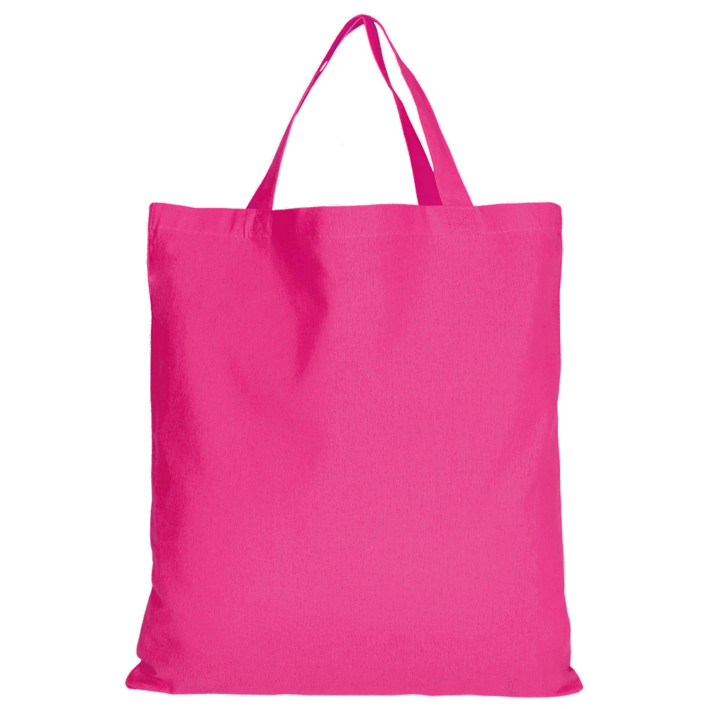 Baumwolltasche - OEKO-TEX®, ca. 140 g/m², mit zwei kurzen Henkeln - pink