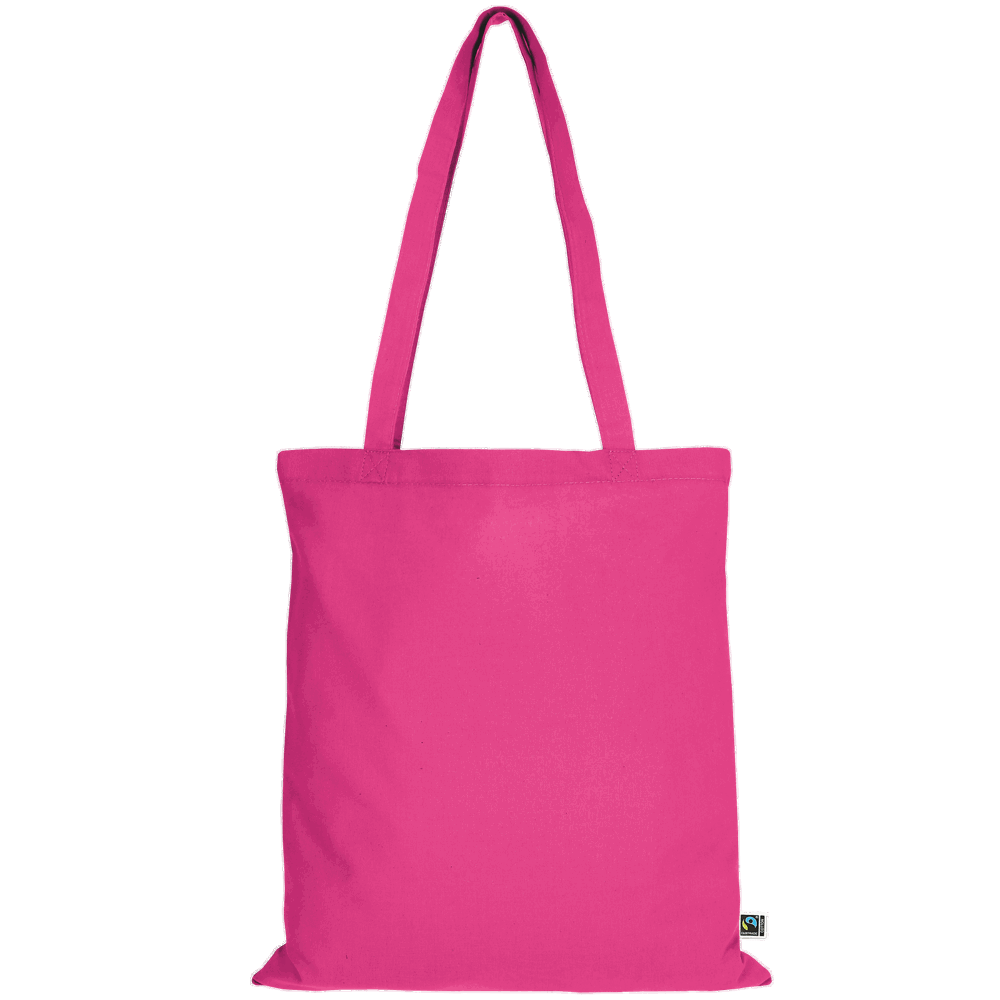 Tasche aus Fairtrade-zertifizierter Baumwolle mit zwei kurzen Henkeln, ca. 140 g/m² - pink