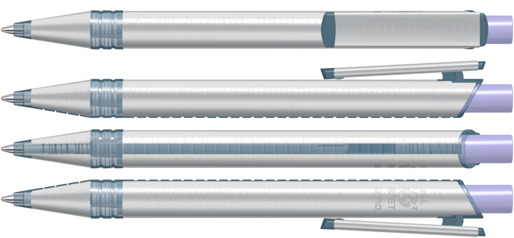 RECYCLED PET PEN ALUMA transparent, hellviolett
