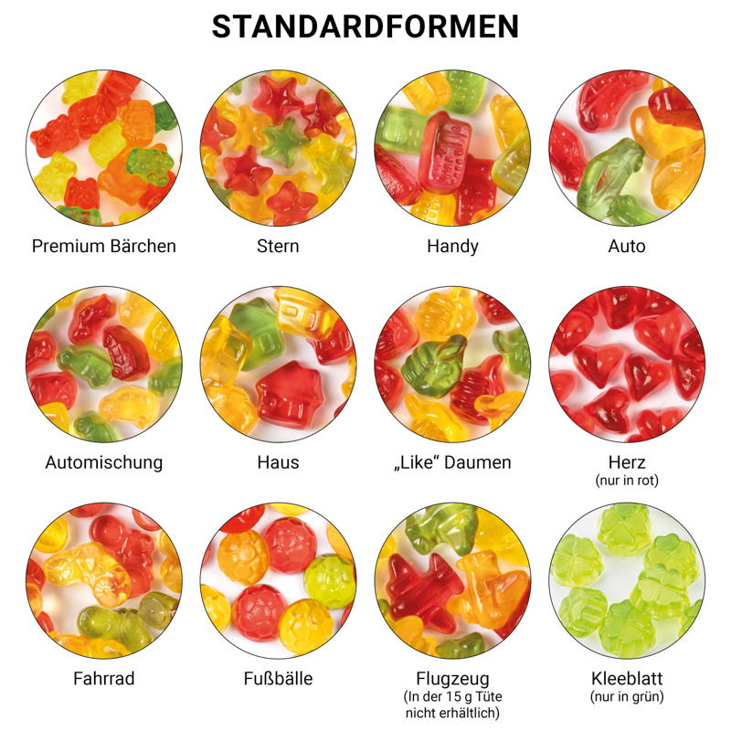 Fruchtgummi Tetraeder, Folie weiß, Trolli Fruchtgummi Auto-Mischung
