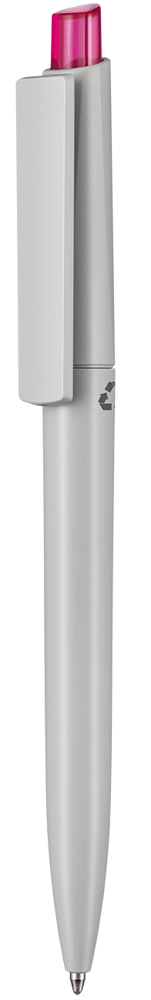Kugelschreiber CREST RECYCLED - Grey/magenta-pink TR/FR