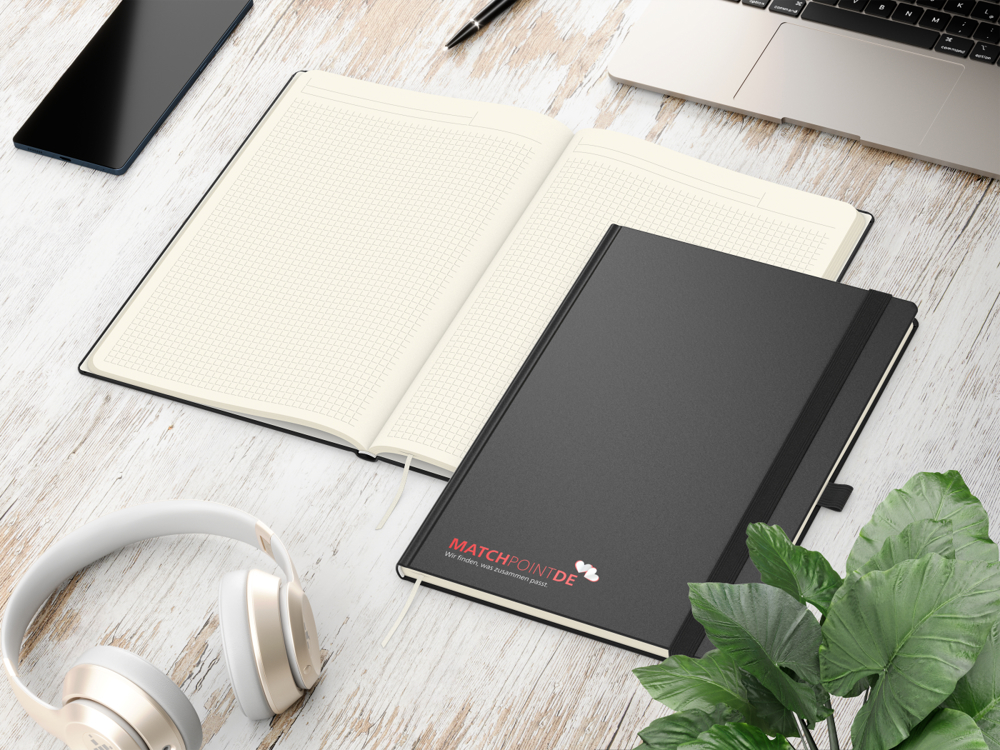 Notizbuch Vision-Book EXPRESS, A4, Creme, Winkelkaro, schwarz