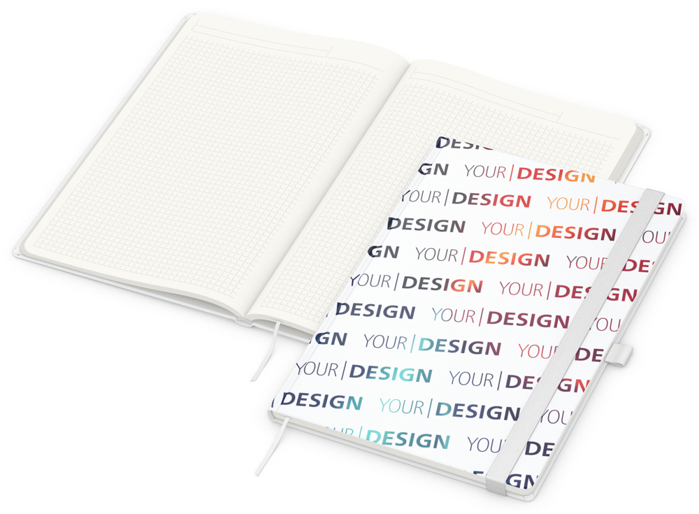 Notizbuch Match-Book, A4, Cover-Star Recycling-Matt, weiß