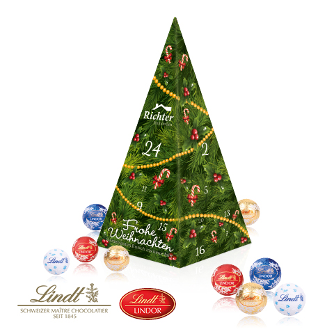 Adventskalender "Weihnachtspyramide" mit Lindt Schokolade