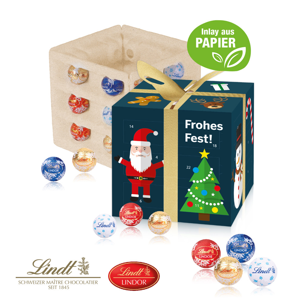 Lindt Adventskalender Cube "Geschenkzauber", Inlay aus Papier