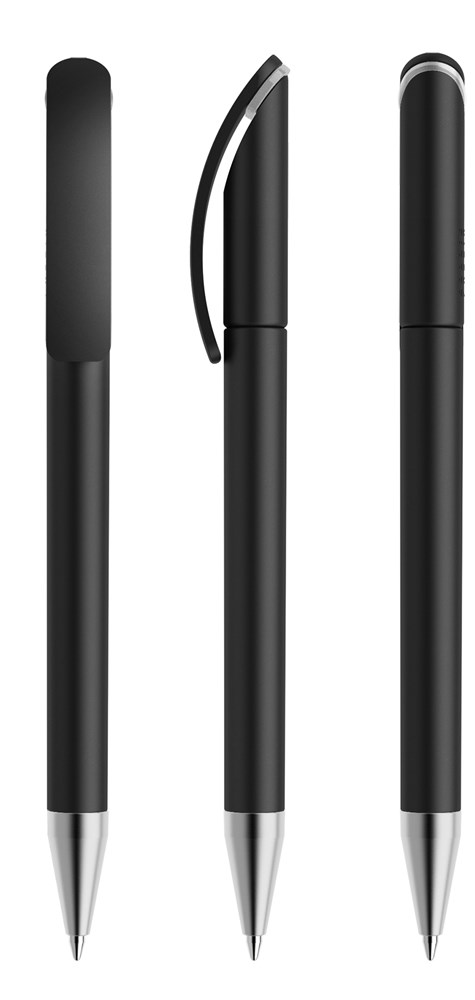 Prodir DS3TMS Matt with Satin Metal Nose-Cone - Schwarz matt