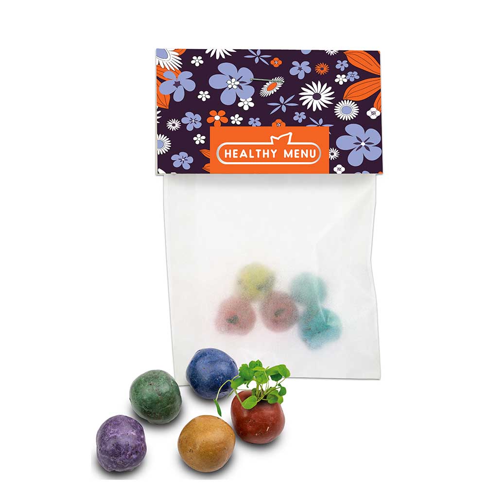 Bunte Mini Flower-Balls mit Samen - Individuell
