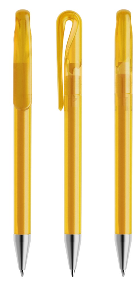 Prodir DS1TFS Frosted with Satin Metal Nose-Cone - Gelb gefrostet