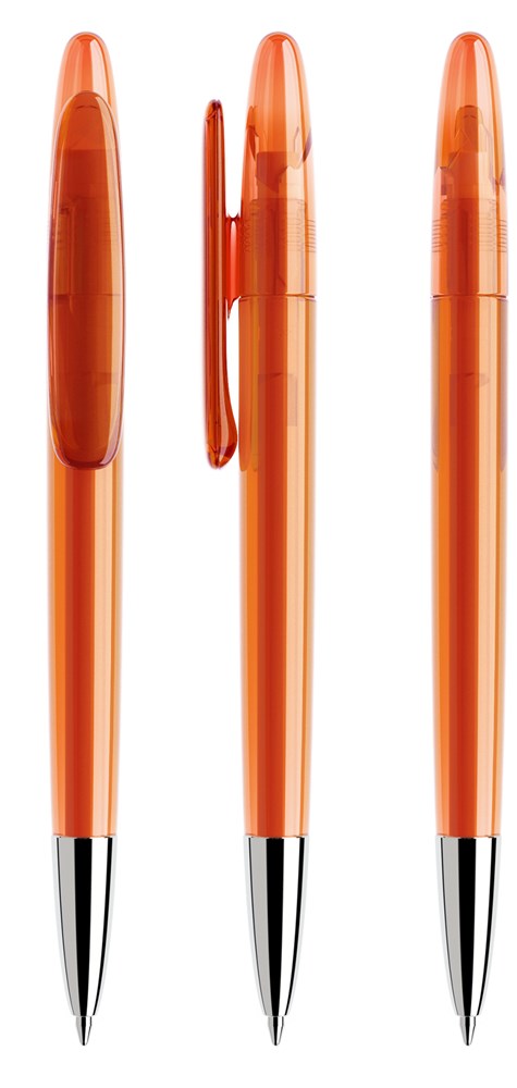 Prodir DS5 TTC Transparent with Chrome Metal Nose-Cone - Orange transparent