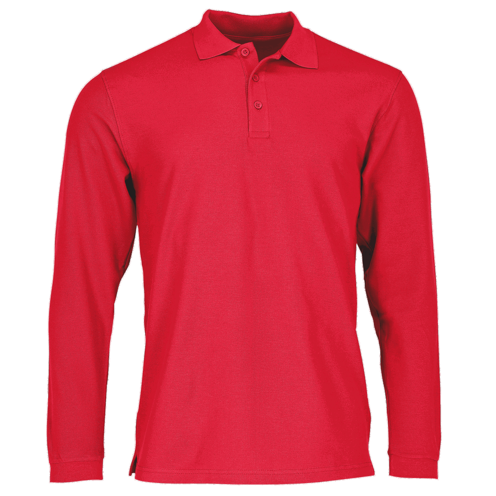 633100 - Premium Langarm Polo, rot, L
