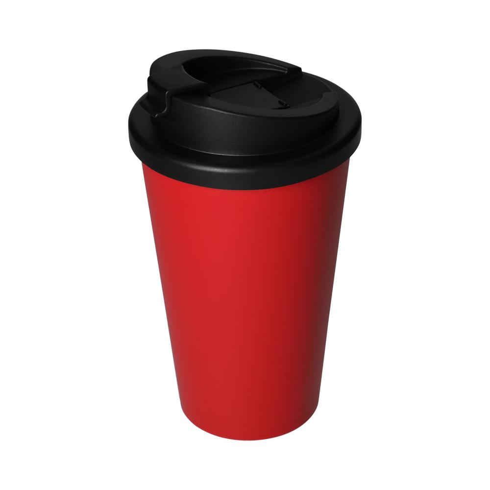 Kaffeebecher "Premium Deluxe" - standard-rot/schwarz
