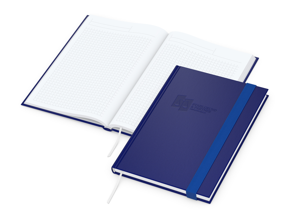 Notizbuch Visco-Book Buchleinen-Hardcover farbig A5 - Navyblau